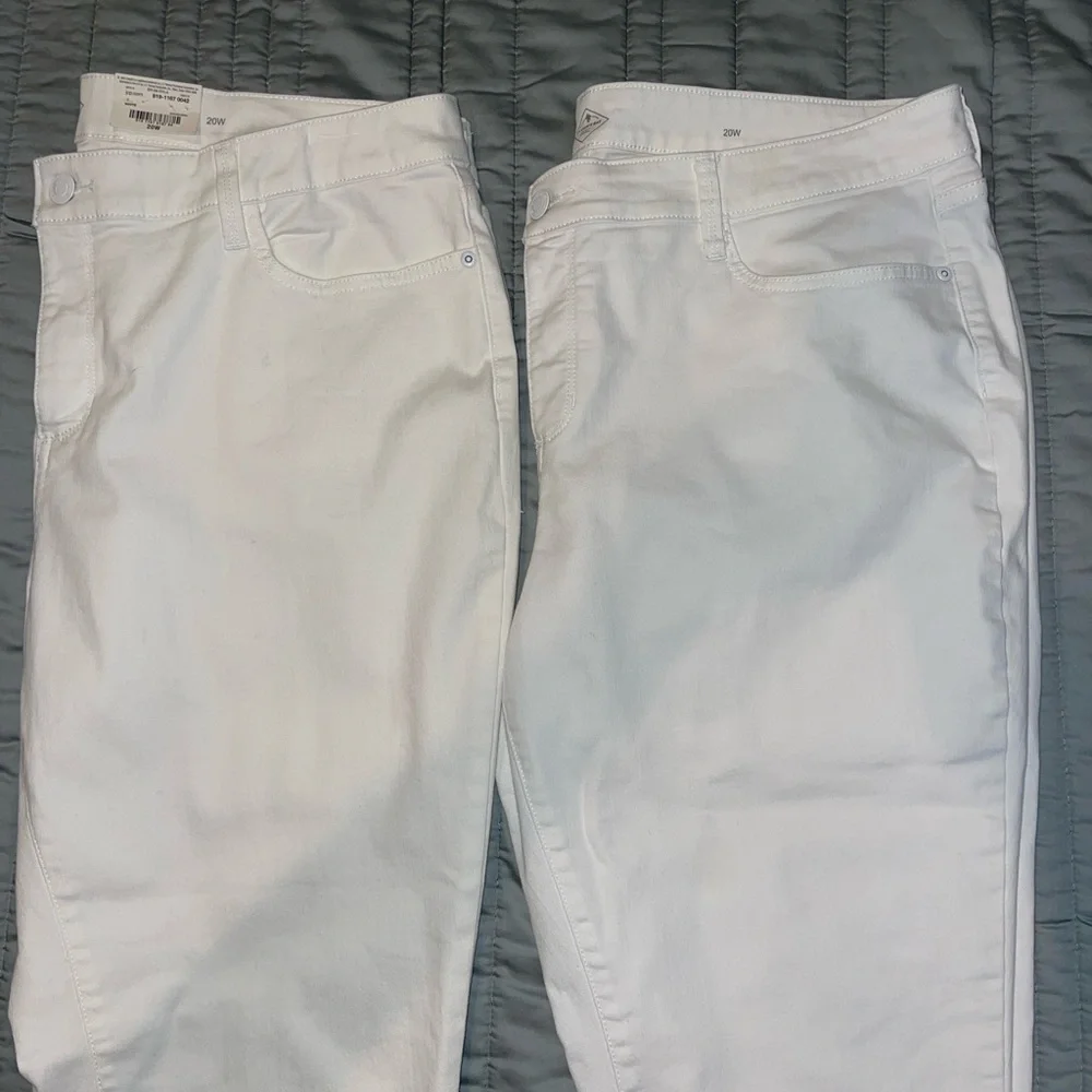 St. John's Bay White Skinny Leg Jeans / Pants-2 Pair (1 NWT) Size 20W - Picture 9 of 10
